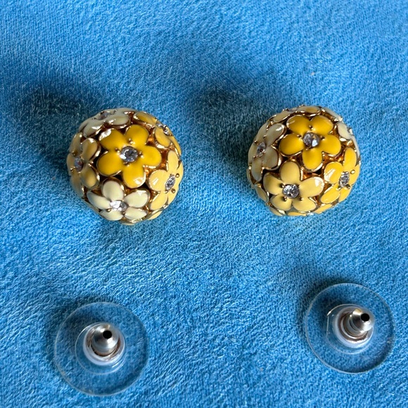 Tutti Fruitti Yellow Flower Ball Earrings - Picture 4 of 7